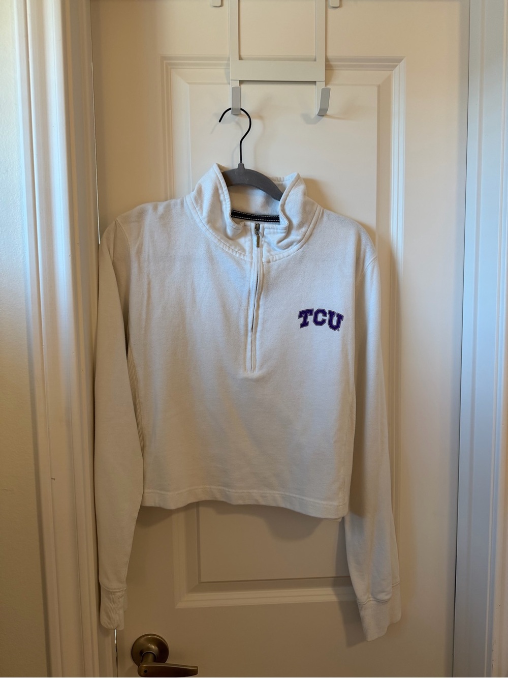 White Half-Zip Pullover